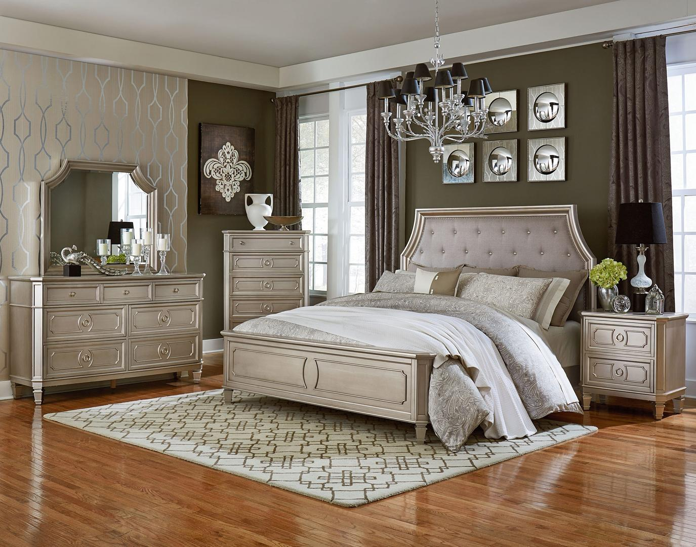 Standard Furniture Windsor Silver 6 Piece King Size Bedroom Set for size 1375 X 1080