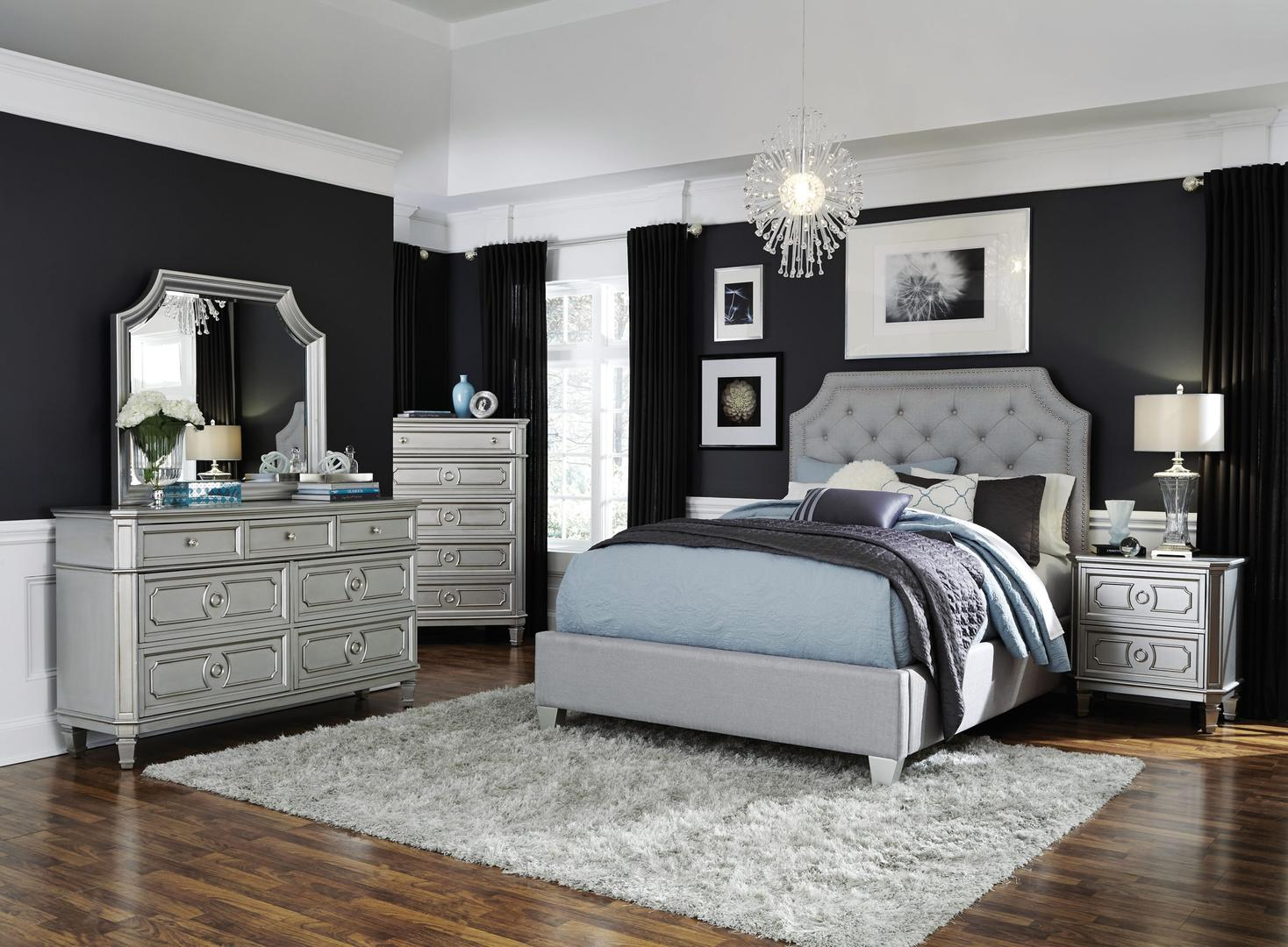 Standard Furniture Windsor Silver 6 Piece King Size Bedroom Set with regard to proportions 1468 X 1080