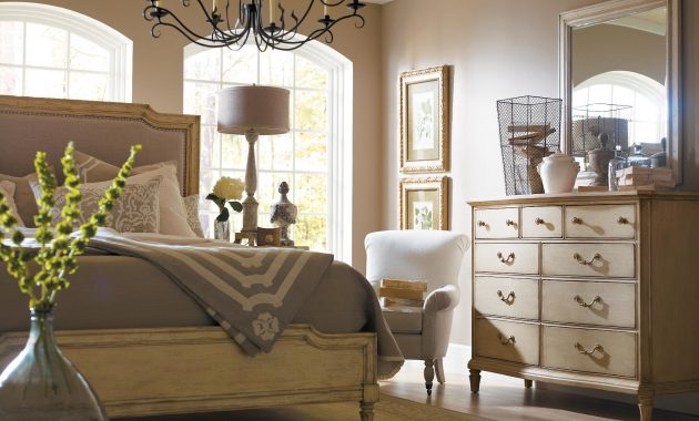 Stanley Furniture European Cottage Portfolio Upholstered Bedroom Set In Vintage White intended for dimensions 1998 X 1498