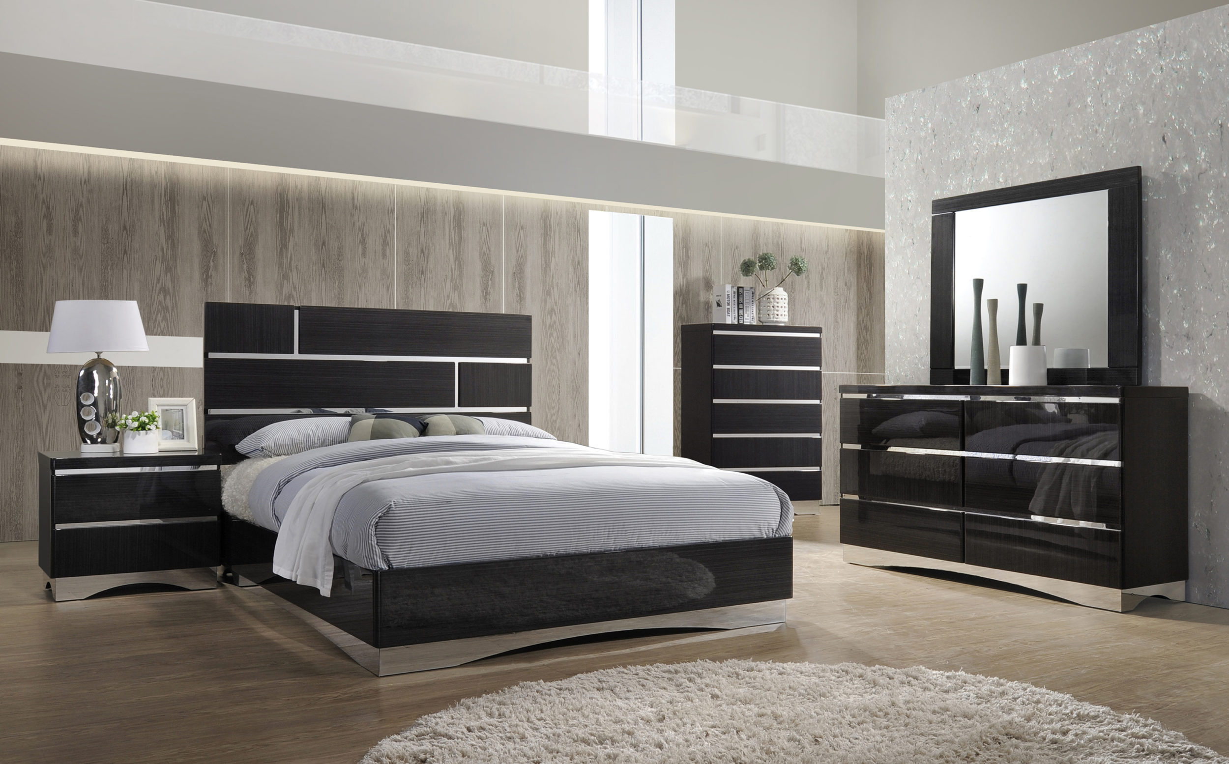 Stanton Black Platform Bedroom Set Queen Naders Furniture inside size 2500 X 1555