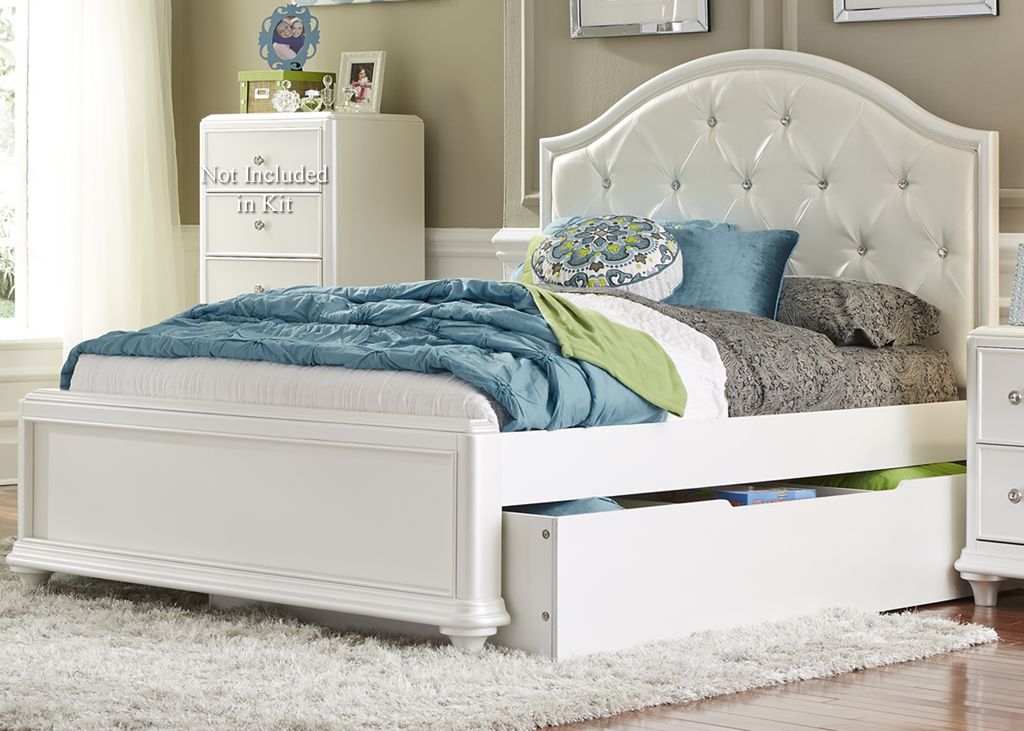 Stardust Twin Trundle Bed With Tufted Headboard Liberty Furniture At Rotmans with sizing 2100 X 1500