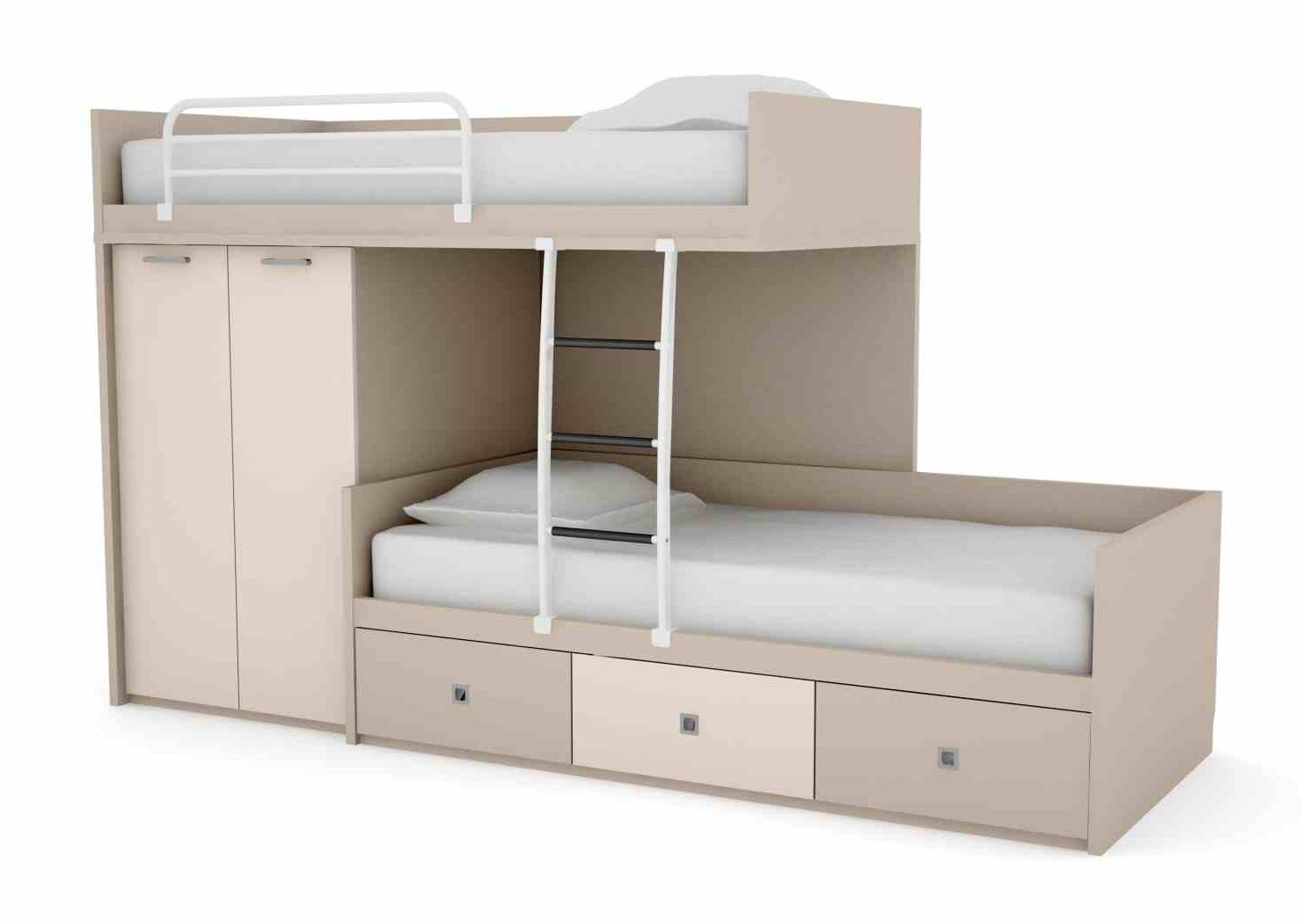 Step Shape Grey And Cream Combine Space Saving Bunk Beds With Twin in size 1480 X 1051