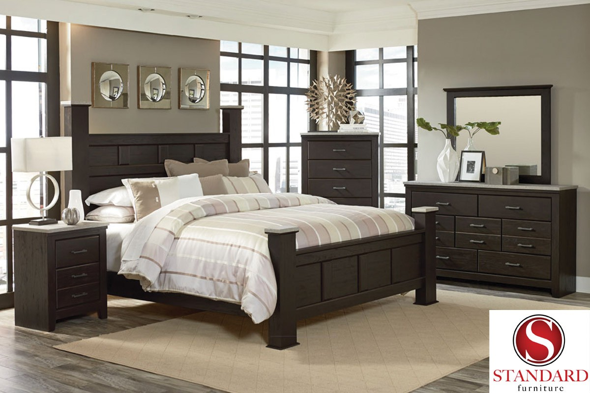 Stonehill Dark 5 Piece Queen Bedroom Set in sizing 1200 X 800