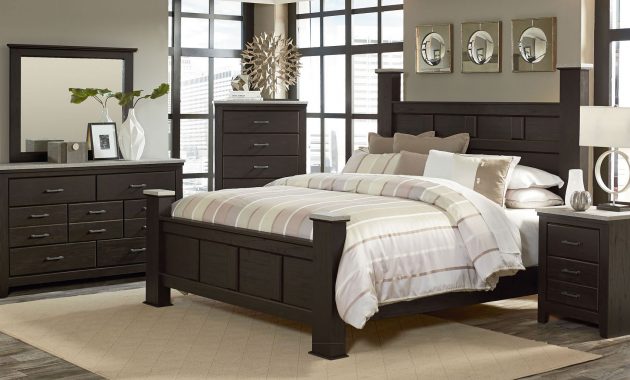 Stonehill Dark Poster Bedroom Set for proportions 1900 X 1024