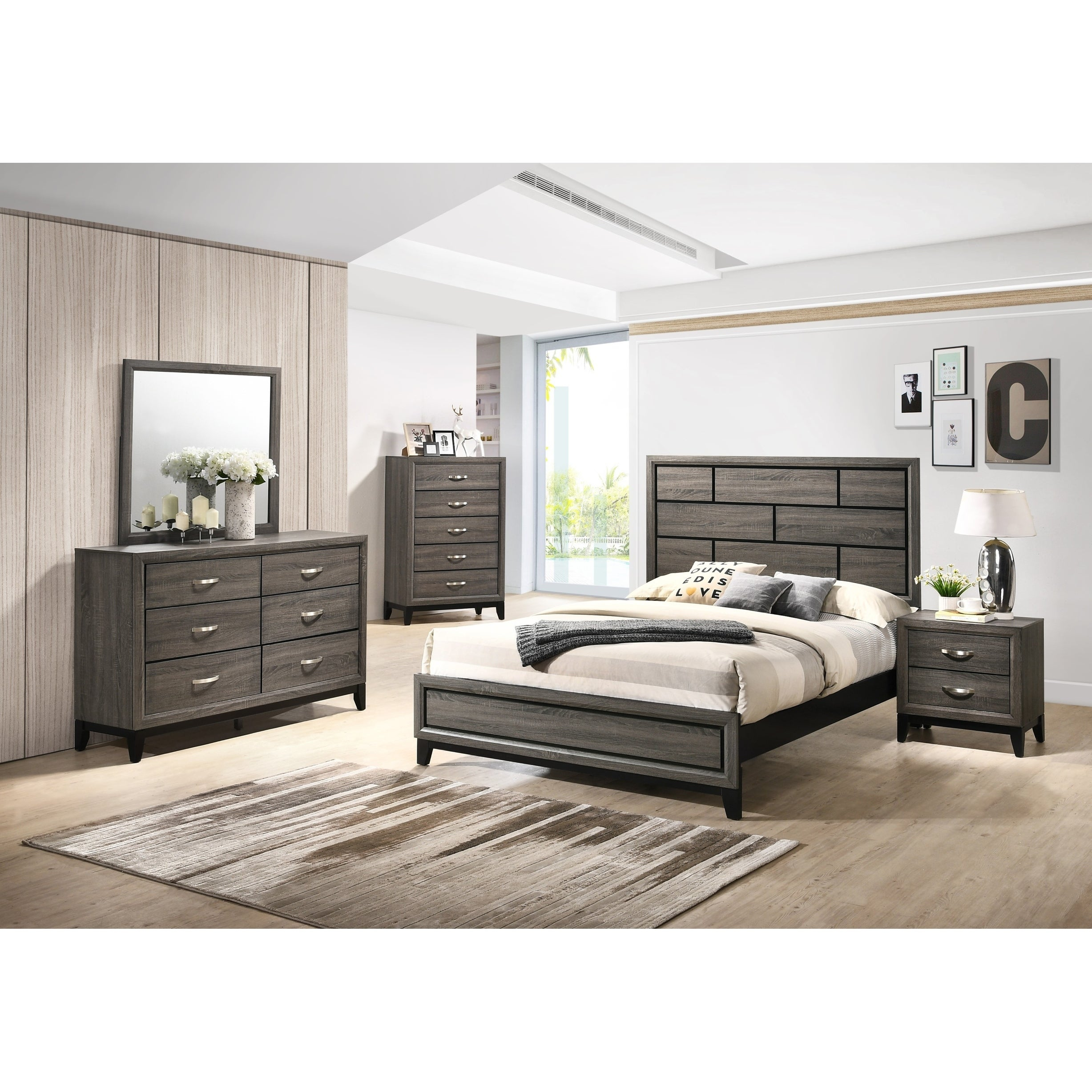 Stout Panel Bedroom Set With Bed Dresser Mirror Night Stand Chest with regard to size 2455 X 2455