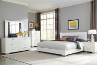 Strick Bolton Alice White 4 Piece Bedroom Set With Led Headboard for dimensions 3500 X 3500