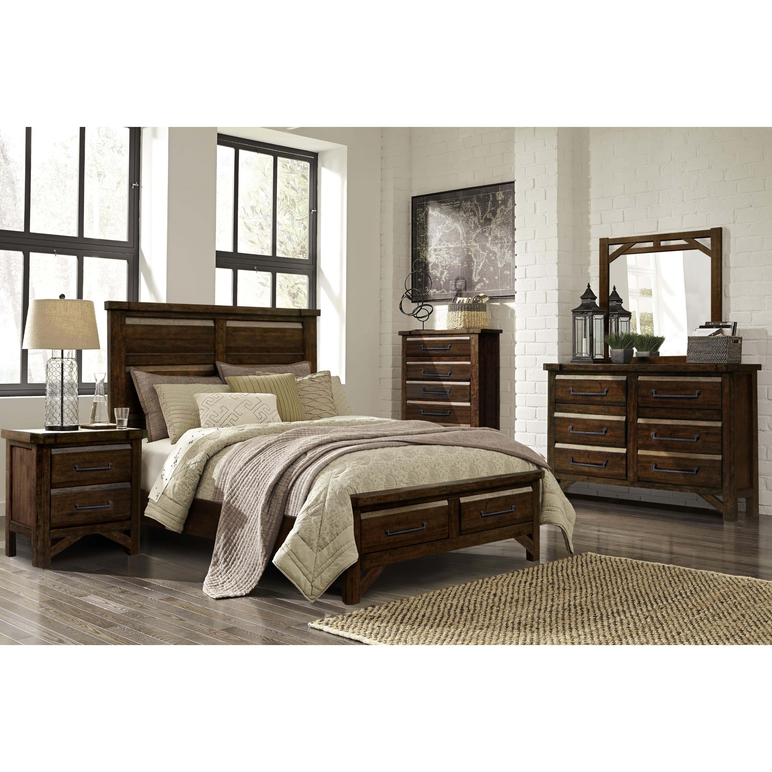 Tacoma Rustic 6pc Bedroom Set Greyson Living throughout size 2500 X 2500