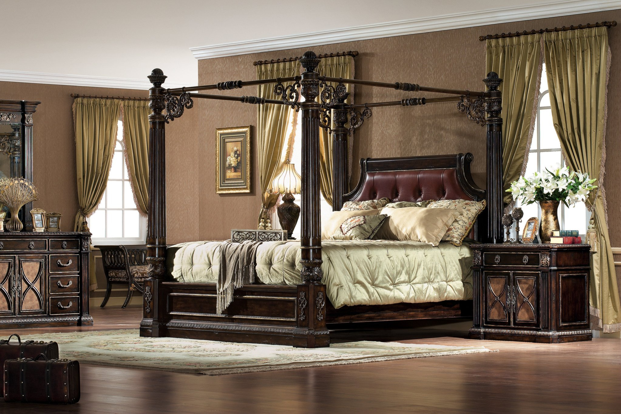 The Le Palais Formal Canopy Bedroom Collection throughout measurements 2046 X 1365