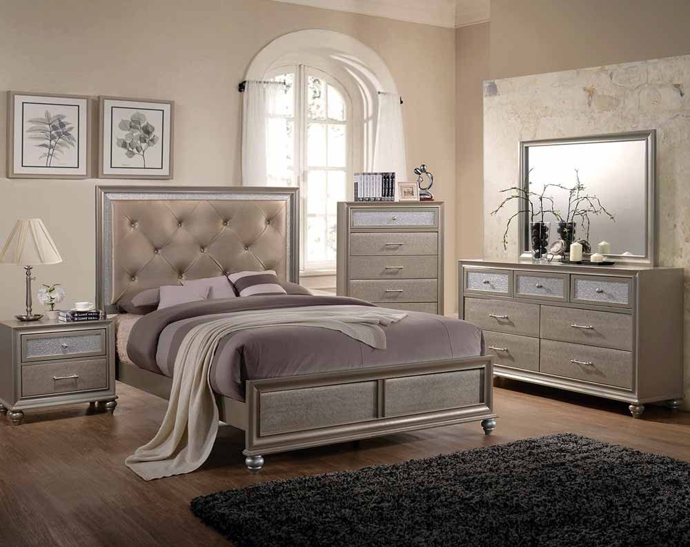 The Lila Bedroom Set Is The Perfect Glamorous Escape A Faux Silk inside size 1000 X 793