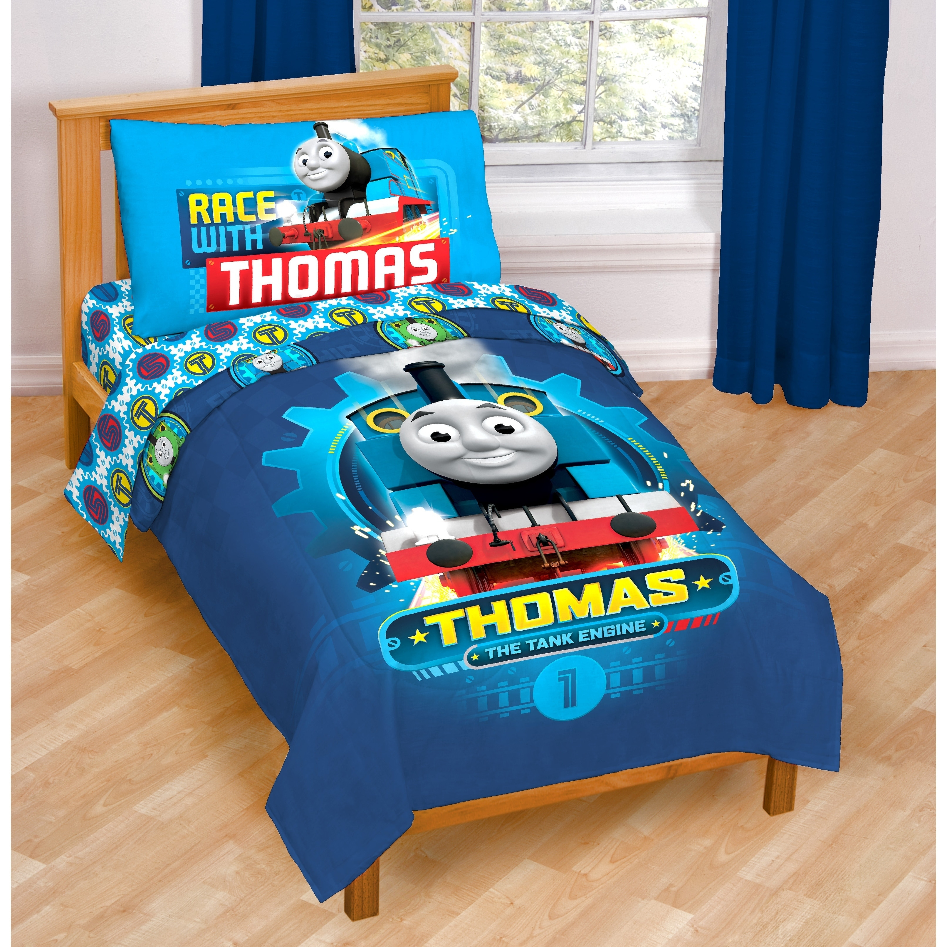 Thomas The Tank Engine Race Friends Toddler 4 Piece Bed In A Bag Set regarding size 3224 X 3224
