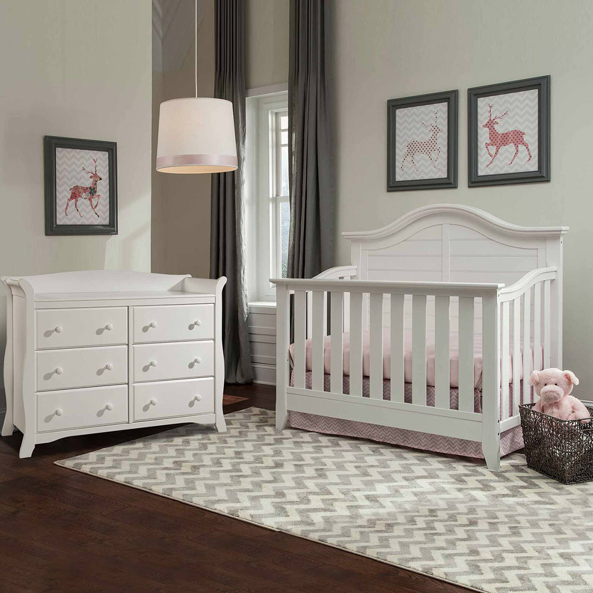 Thomasville 2 Piece Nursery Set Southern Dunes Lifestyle Crib And Avalon 6 Drawer Dresser In White within dimensions 1200 X 1200