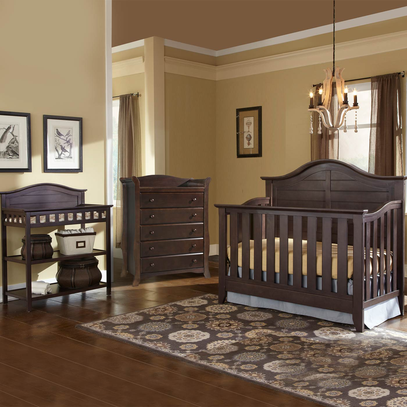 Thomasville 3 Piece Nursery Set Southern Dunes Lifestyle Crib Dressing Table And Avalon 5 Drawer Dresser In Espresso regarding dimensions 1400 X 1400