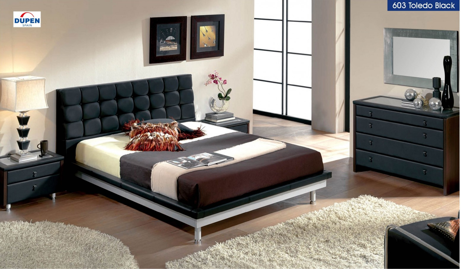 Toledo 603 Pu Platform Bedroom Set throughout proportions 1555 X 907