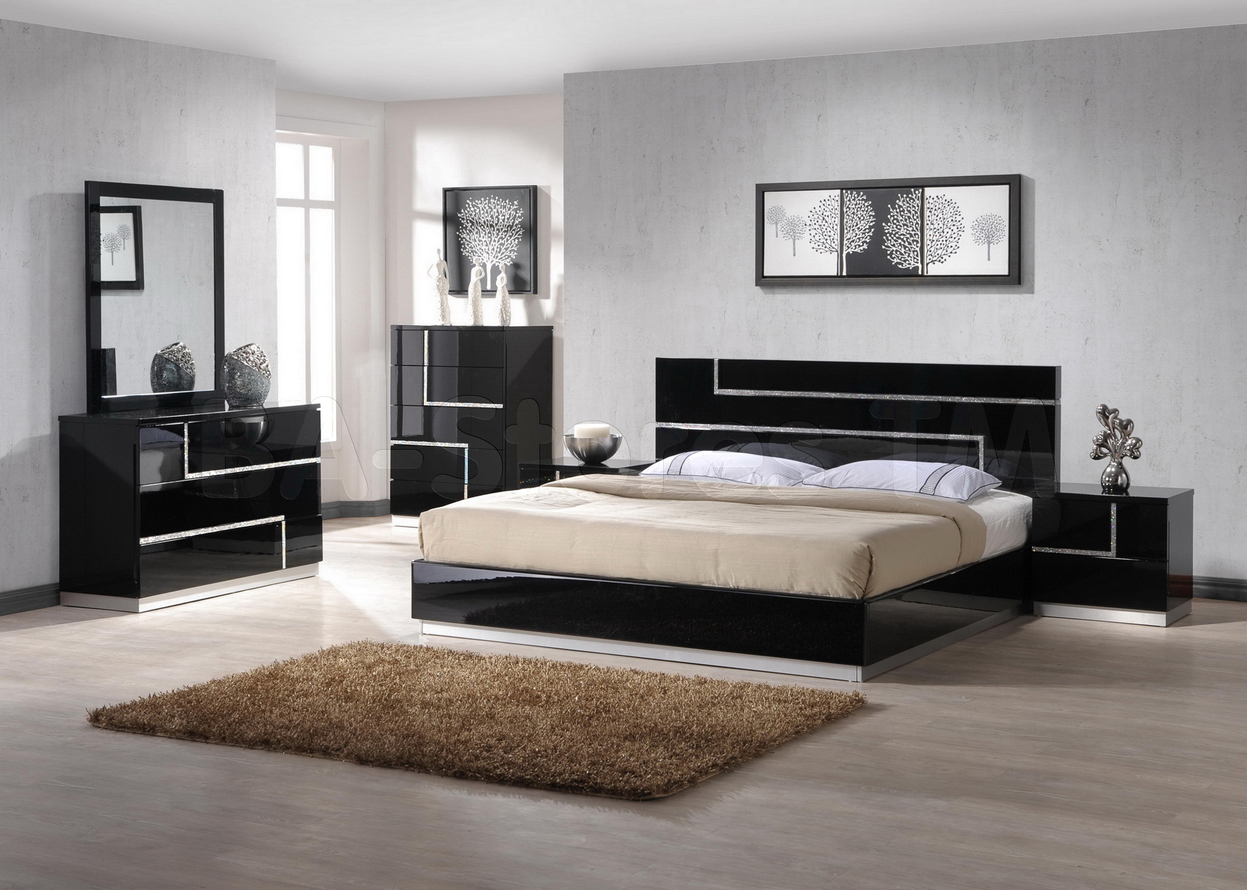 Top 52 Preeminent Modern Furniture Contemporary Silver Set Bedroom with regard to sizing 2450 X 1750