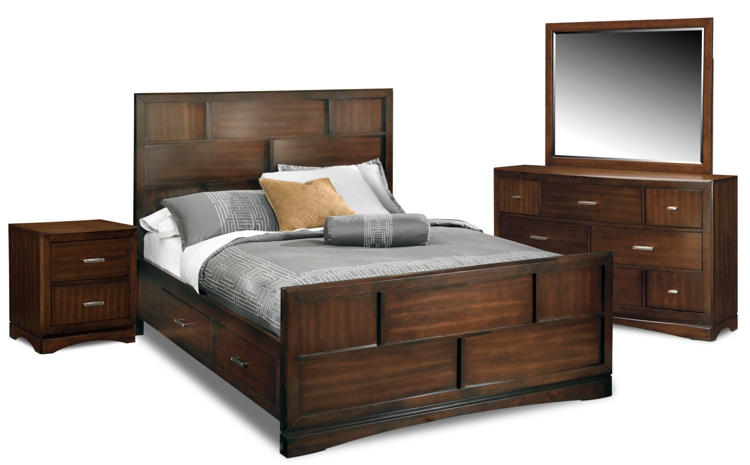 Toronto 6 Piece Storage Bedroom Set With Nightstand Dresser And Mirror throughout dimensions 1500 X 930