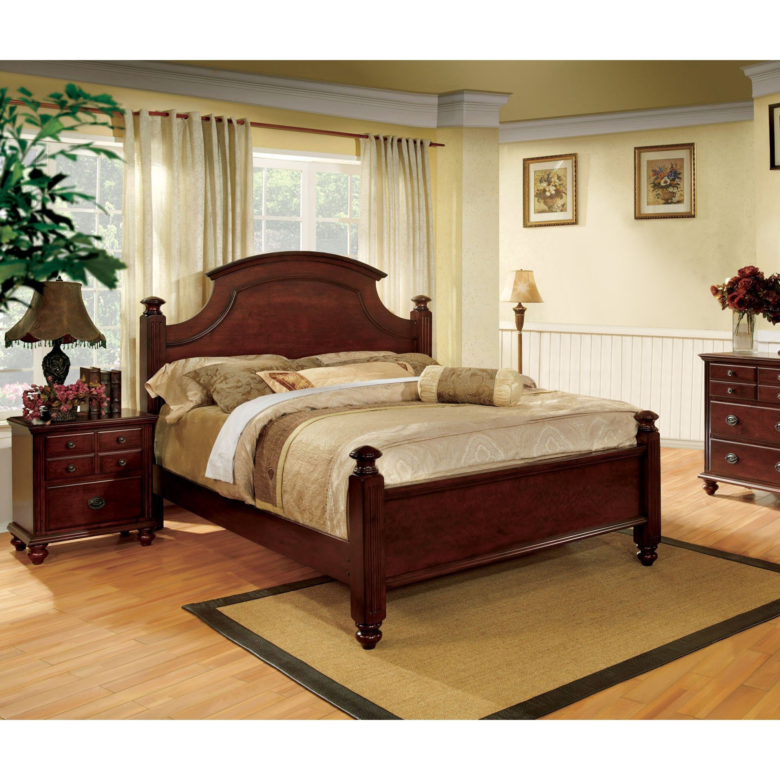Traditional Cherry 2 Piece Poster Bedroom Set inside proportions 3000 X 3000
