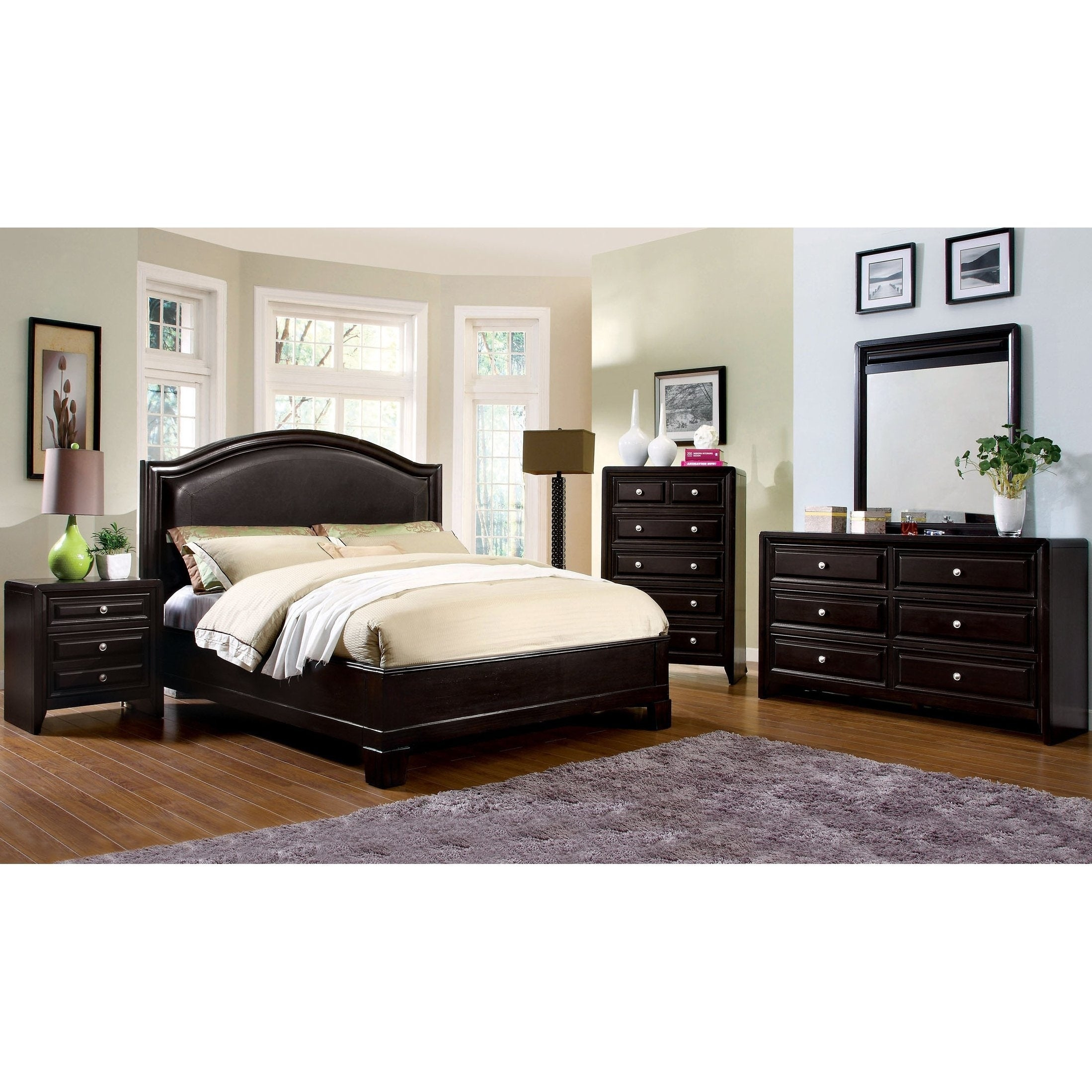 Transitional Espresso 4 Piece Bedroom Set intended for size 2198 X 2198