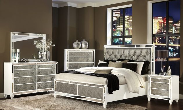 Transitional Pearlized White Design Glass Bedroom Set Glass intended for sizing 2800 X 2200