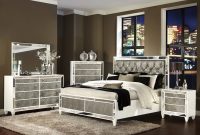 Transitional Pearlized White Design Glass Bedroom Set Glass pertaining to dimensions 2800 X 2200