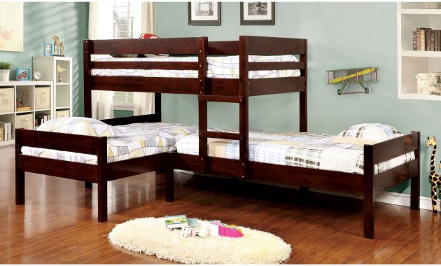 Tressa Contemporary Twin Espresso Bunk Bed Set Foa 3 Piece with regard to measurements 3500 X 3500