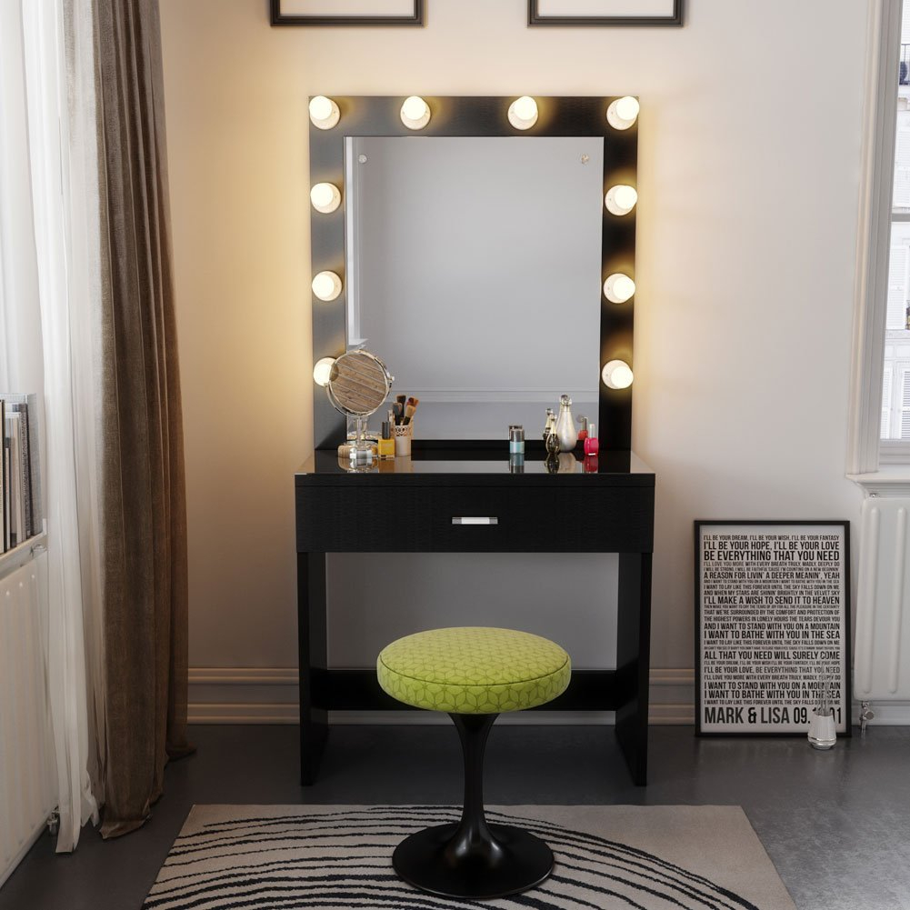 Tribesigns Vanity Set With Lighted Mirror Makeup Vanity Dressing within measurements 1001 X 1001