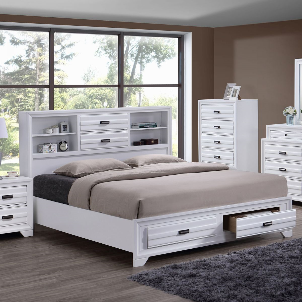 Trifecta White 5 Pc Queen Bedroom regarding size 1200 X 1200