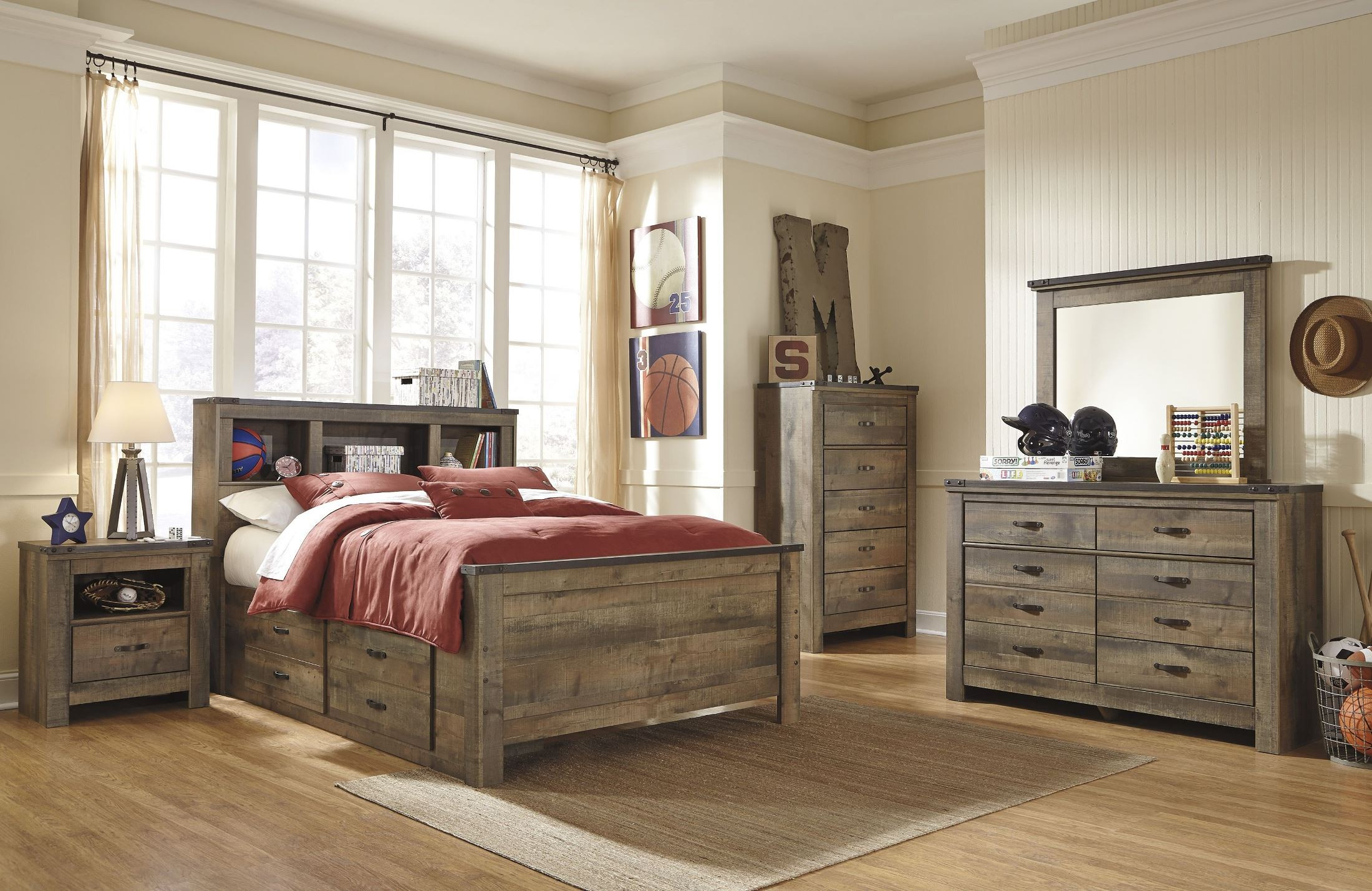 Trinell Brown Youth Bookcase Storage Bedroom Set in dimensions 2200 X 1428