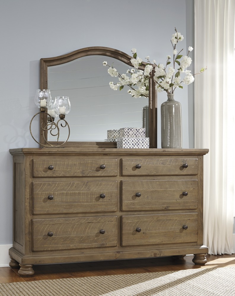 Trishley Light Brown Bedroom Mirror with dimensions 793 X 1000