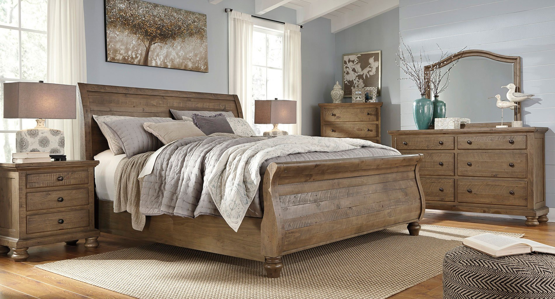 Trishley Sleigh Bedroom Set inside dimensions 1900 X 1024