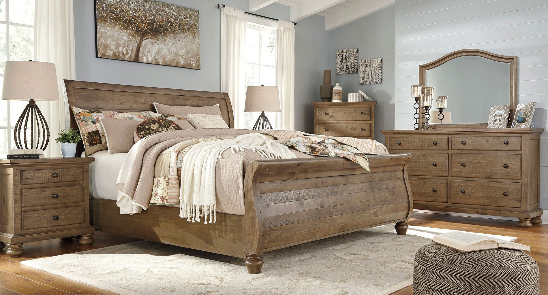 Trishley Sleigh Bedroom Set with regard to dimensions 1900 X 1024