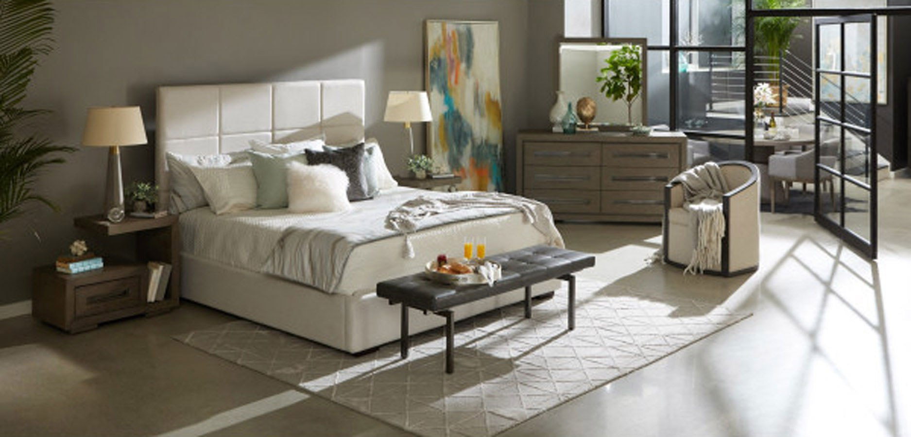 Tru Modern Upholstered Tufted Bedroom Set with size 1875 X 900