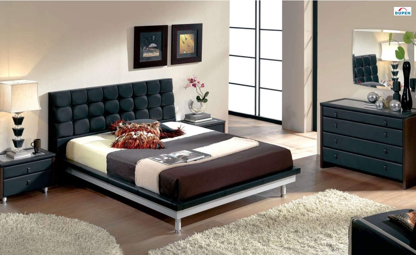 Unique Leather Design Bedroom Furniture With Padded Headboard throughout size 1382 X 846