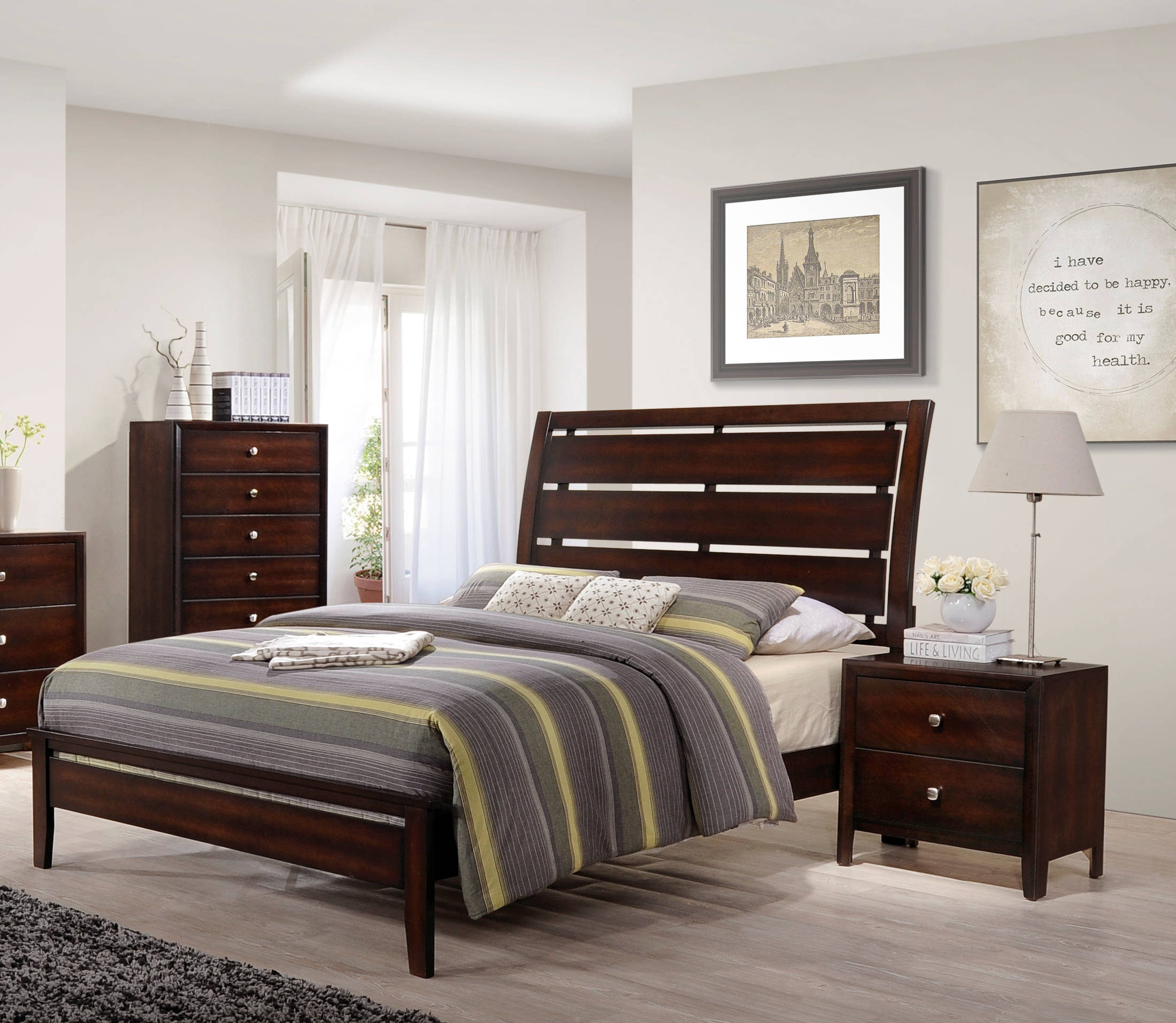 United Furniture Jackson Cherry 2pc Bedroom Set With Queen Platform Bed pertaining to proportions 2199 X 1912