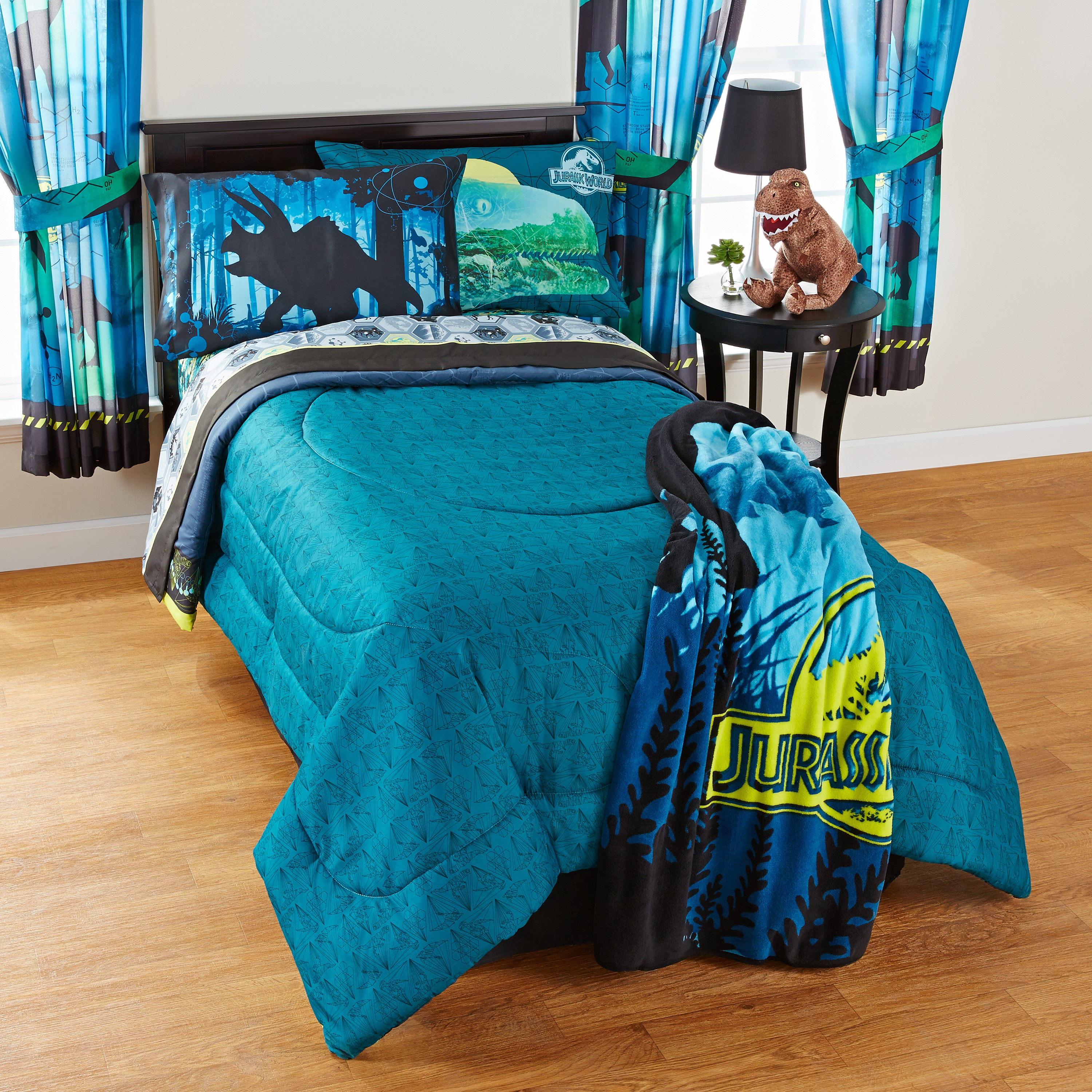 Universal Jurassic World Biggest Growl Bed In Bag Bedding Set Twin Blue in size 3000 X 3000