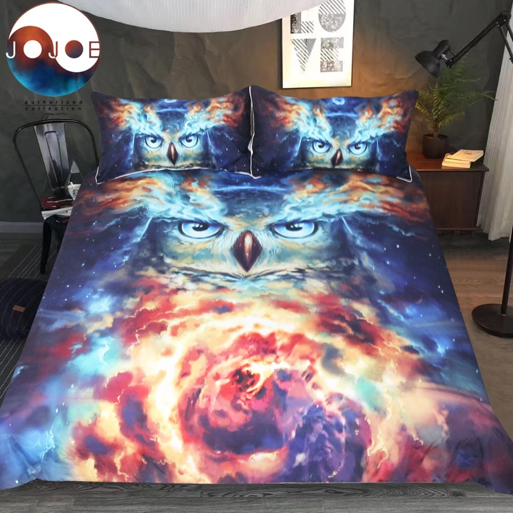 Us 299 40 Offnebowla Jojoesart Bedding Set Psychedelic Owl Duvet Cover Moon Galaxy Bed Set Clouds Animal Radiance Home Textiles For Adults In inside proportions 1000 X 1000