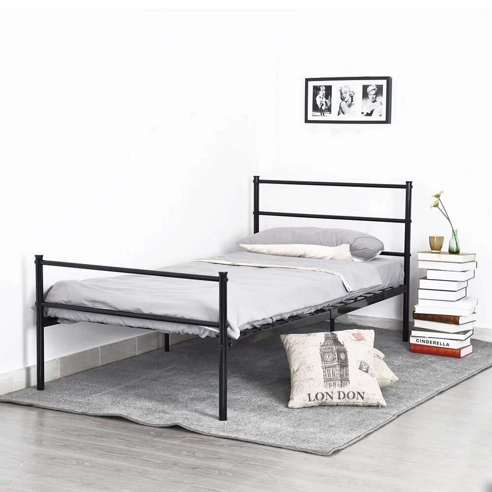 Us 6999 Aingoo Stainless Steel Tunggal Logam Bed Frame Bedroom Furniture Gaya Modern 3ft Standar Ukuran Twin Bed Iblack Perak Putih Di Ranjang intended for proportions 1000 X 1000