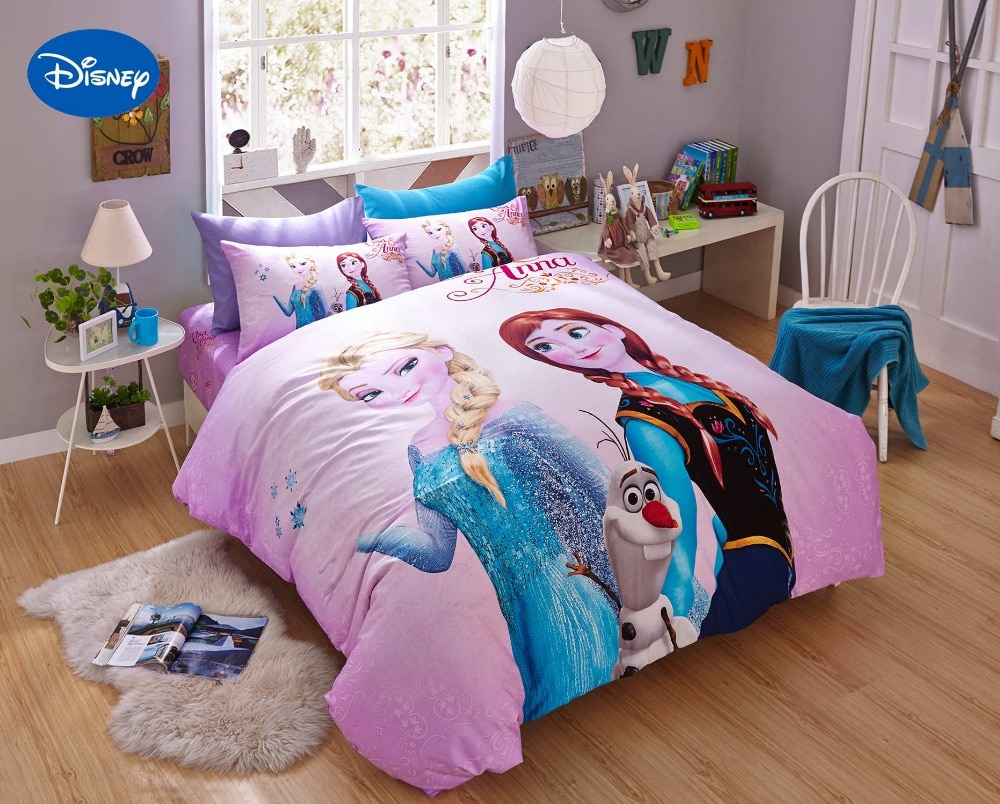 Us 7295 24 Offpink Disney Cartoon Frozen Elsa Anna 3d Printed Bedding Sets For Girls Bedroom Decor Cotton Bed Duvet Covers Single Twin Queen In regarding measurements 1000 X 804