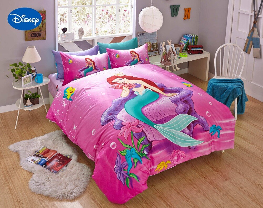 Us 7295 24 Offpink Disney Kartun Mermaid Ariel Dicetak Tidur Set Untuk Girl Bedroom Decor Cotton Seprai Lembar Meliputi Tunggal Twin Ratu Di Set within sizing 1000 X 793