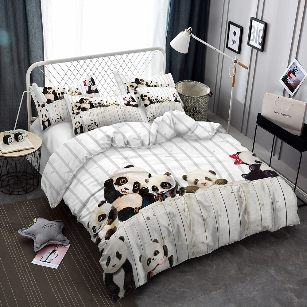 Us 80 40 Offhelengili 3d Bedding Set Panda Print Duvet Cover Set Lifelike Bedclothes With Pillowcase Bed Set Home Textiles Lx 6 In Bedding Sets with dimensions 1000 X 1000