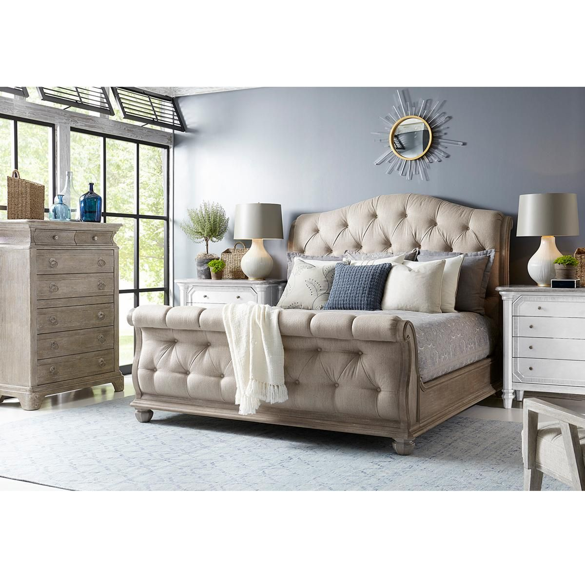 Vantage Summer Creek 4 Piece King Bed Set In Scrubbed Oak Nebraska pertaining to size 1200 X 1200