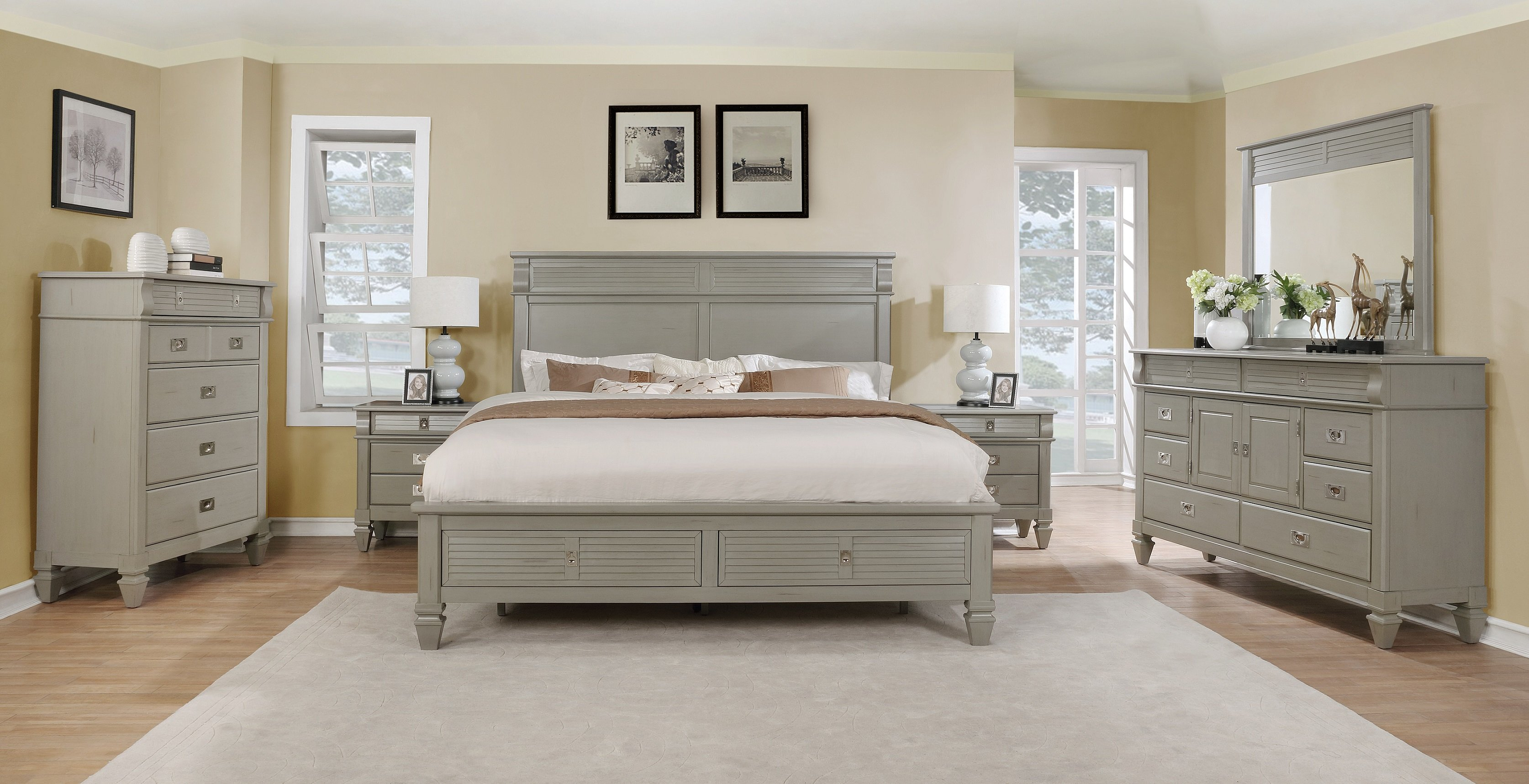 Vasilikos Solid Wood Construction Platform 5 Piece Bedroom Set for dimensions 3348 X 1717