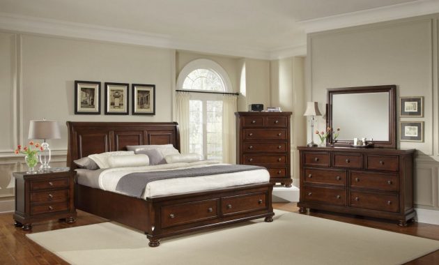 Vaughan Basset Reflections Sleigh Storage Bedroom Set In Dark Cherry for sizing 1280 X 960