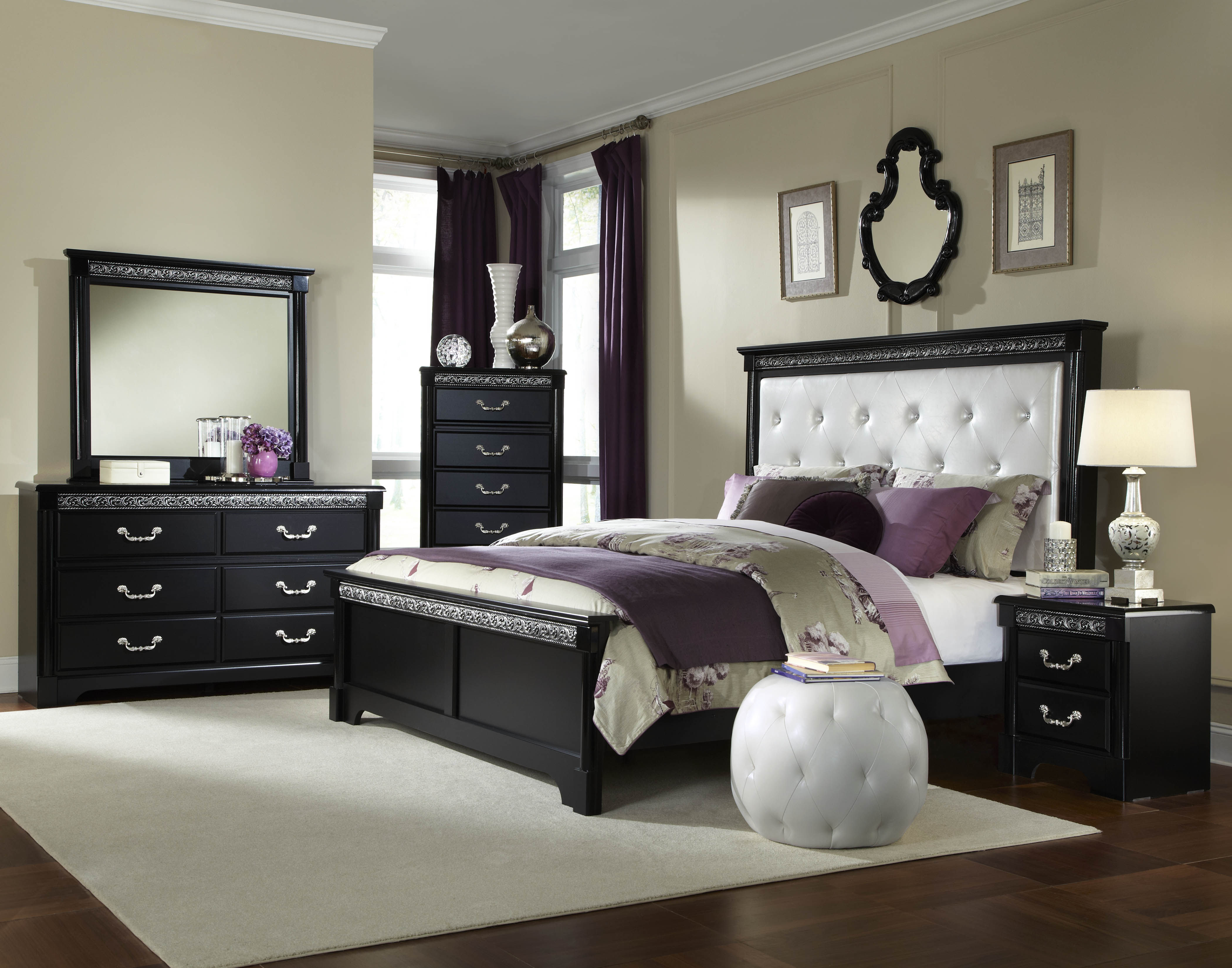 Venetian Black 5pc Bedroom Set Wking Panel Bed regarding size 4200 X 3300