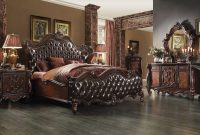 Versailles 2 Tone Dark Brown Pu Cherry Oak Finish King Bedroom Group within proportions 2253 X 1368