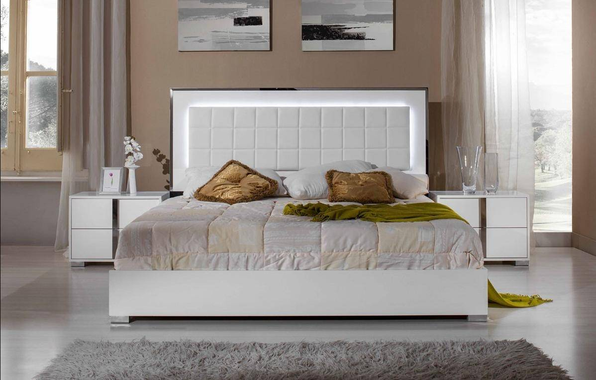Vig Modrest San Marino Glossy White King Bedroom Set 3pcs Modern inside proportions 1198 X 764