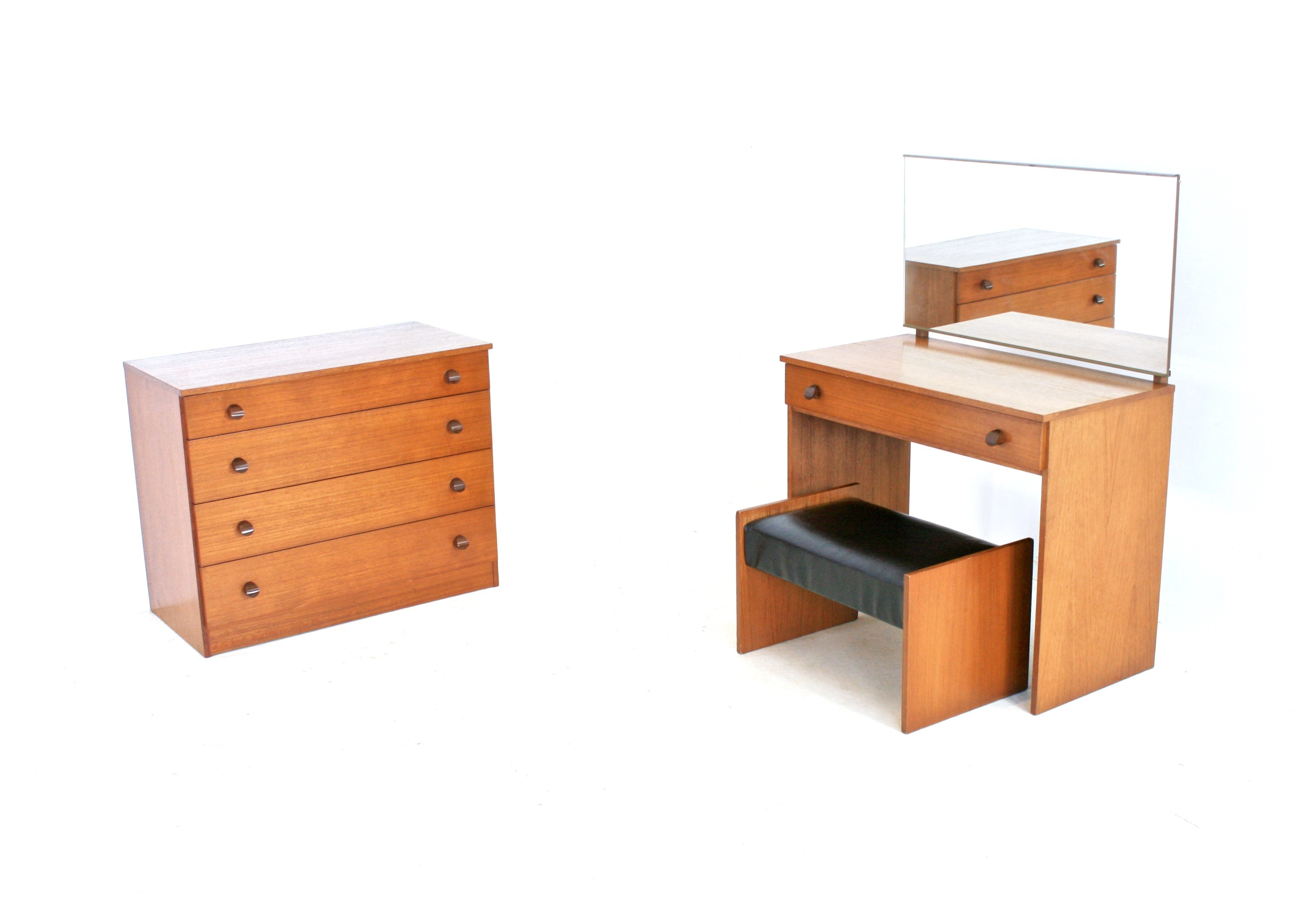 Vintage 1970 S Teak 2 Piece Bedroom Set Dresserdrawers throughout proportions 3645 X 2490