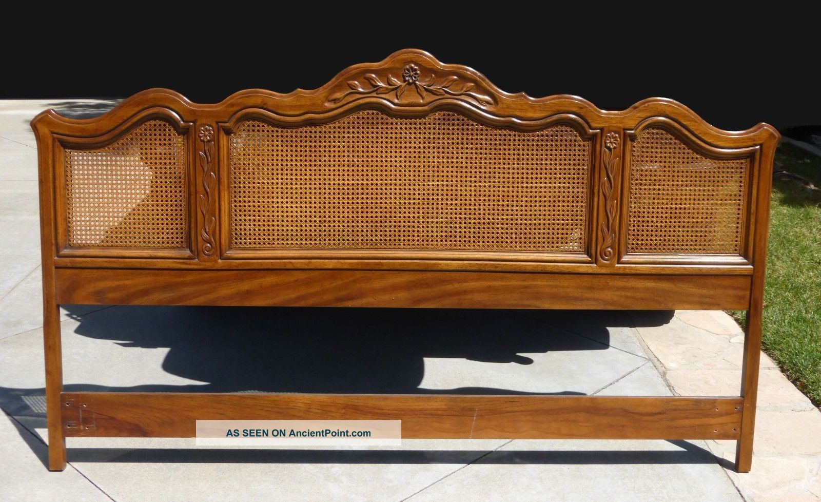 Vintage Drexel Heritage French Provincial Cane King Headboard 46x79 within measurements 1600 X 978