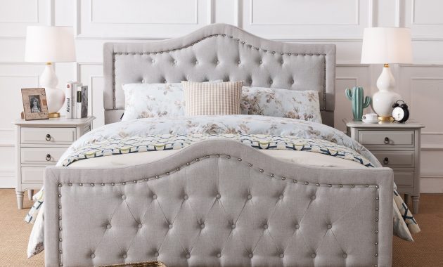 Virgil Upholstered Tufted Queen Bed Christopher Knight Home intended for measurements 2500 X 2500