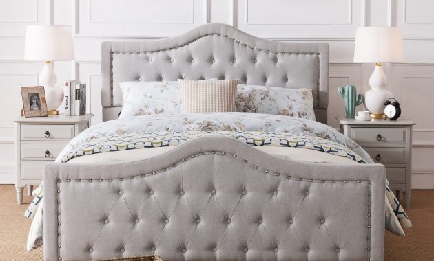 Virgil Upholstered Tufted Queen Bed Christopher Knight Home regarding size 2500 X 2500