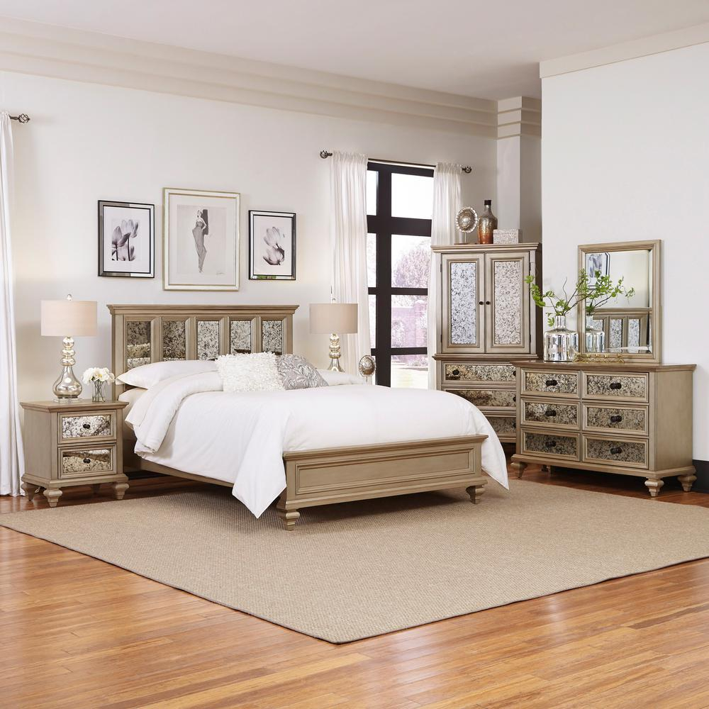Visions Silver Gold Champagne King Bed Frame pertaining to sizing 1000 X 1000